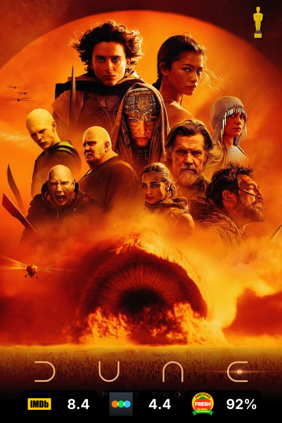 Dune: Part Two — rated poster designed with aioratings