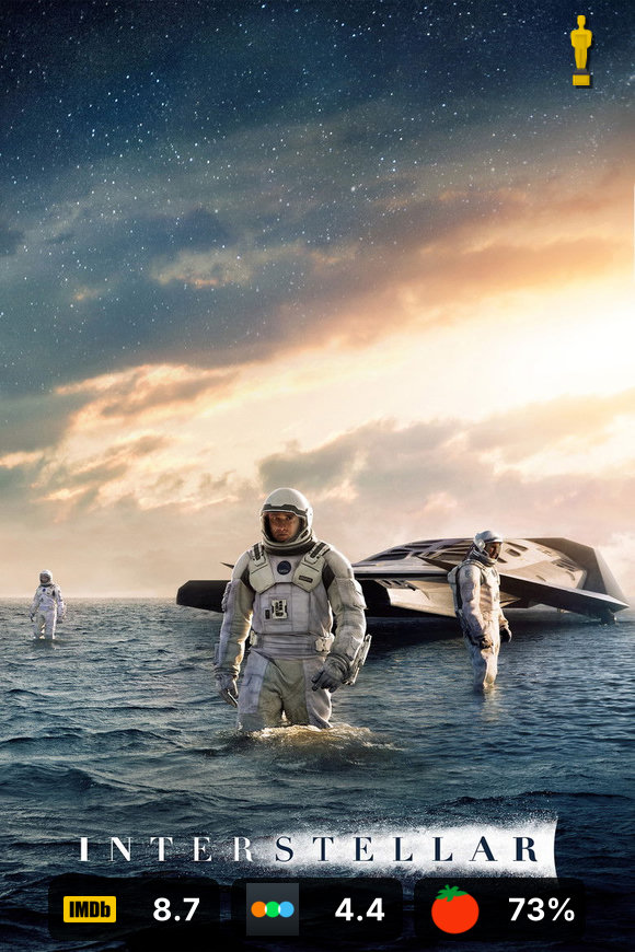 Interstellar — rated poster designed with aioratings